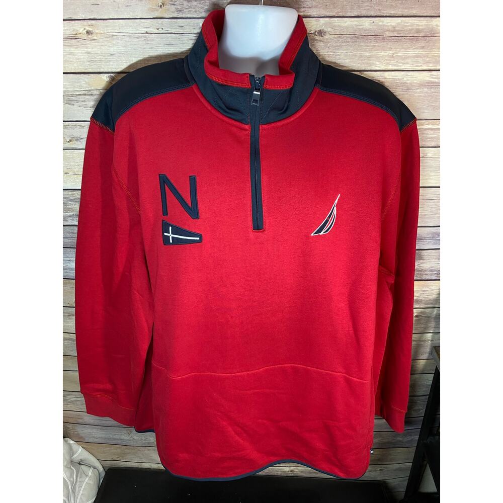 NAUTICA Red Quarter-Zip Pullover — 3XL 27x32